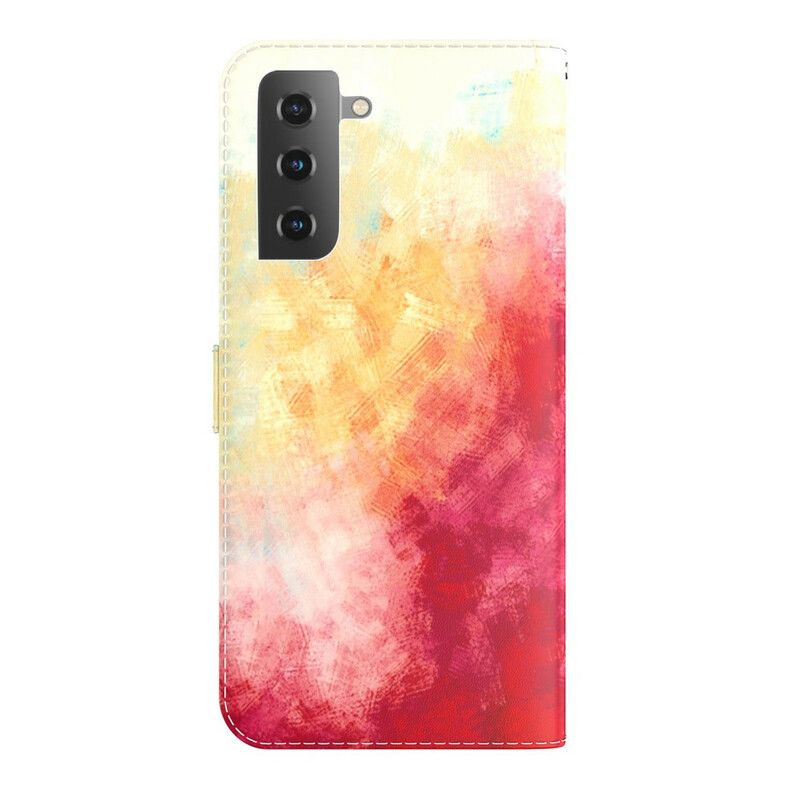 Leren Hoesje Voor Samsung Galaxy S21 Fe Abstractie