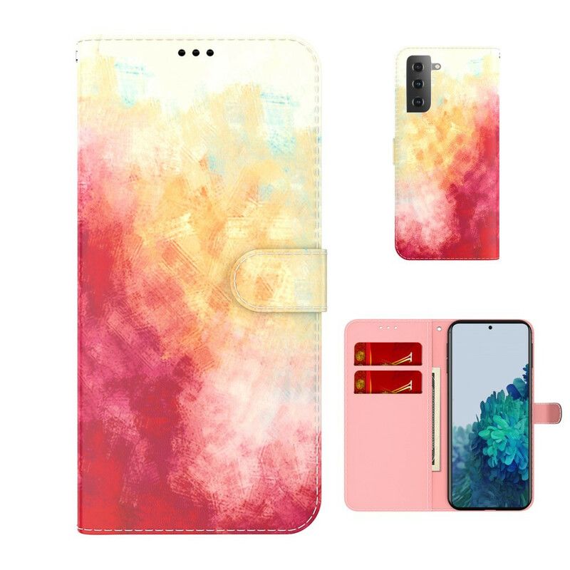 Leren Hoesje Voor Samsung Galaxy S21 Fe Abstractie