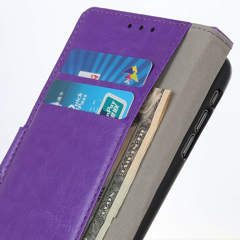 Leren Hoesje Voor Samsung Galaxy S21 Fe Eenvoudig Glanzend Leereffect