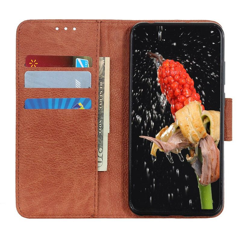 Leren Hoesje Voor Samsung Galaxy S21 Fe Eenvoudig Litchi Kunstleer