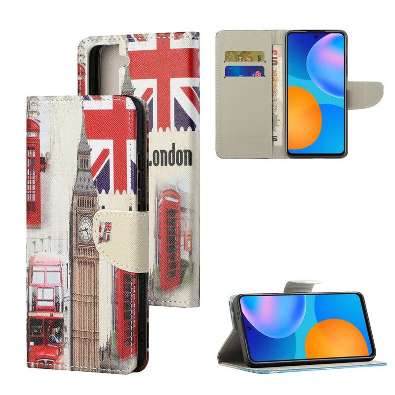 Leren Hoesje Voor Samsung Galaxy S21 Fe Londen Leven