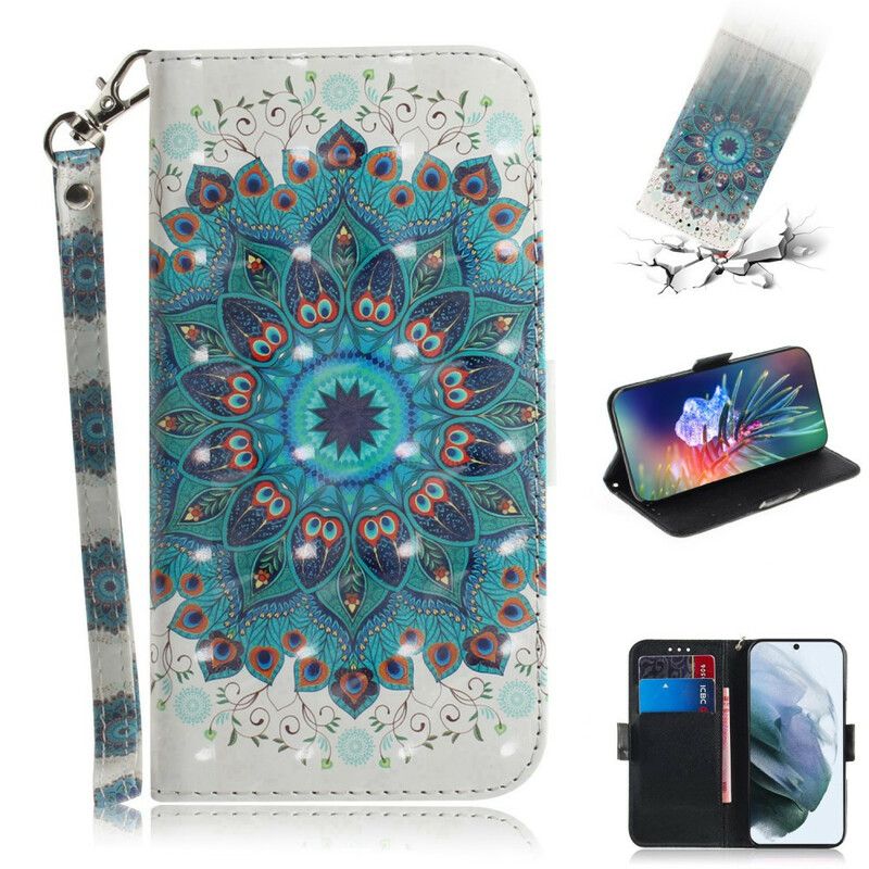 Leren Hoesje Voor Samsung Galaxy S21 Fe Magistral Strappy Mandala