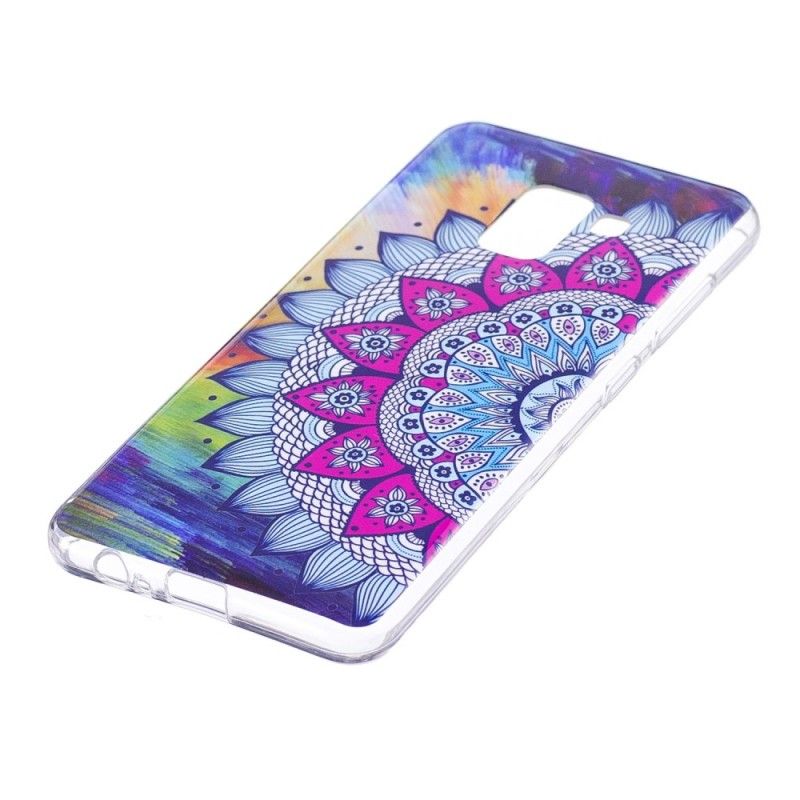 Cover Hoesje Samsung Galaxy A8 Telefoonhoesje Fluorescerende Mandala