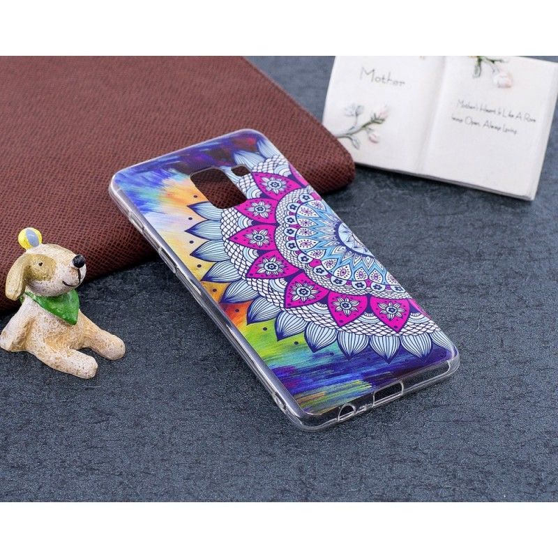 Cover Hoesje Samsung Galaxy A8 Telefoonhoesje Fluorescerende Mandala