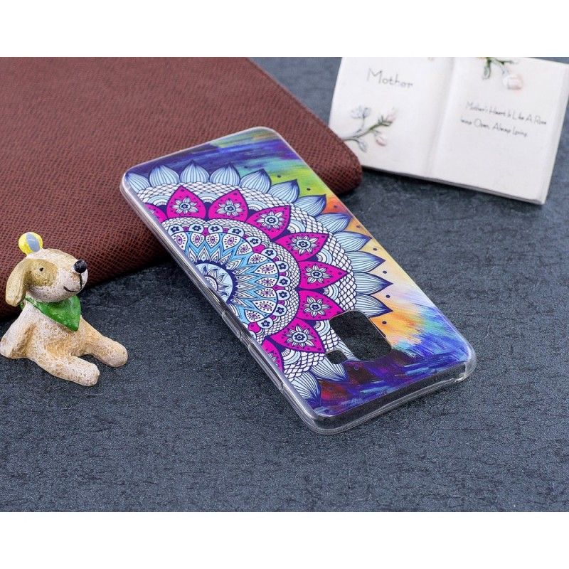 Cover Hoesje Samsung Galaxy A8 Telefoonhoesje Fluorescerende Mandala