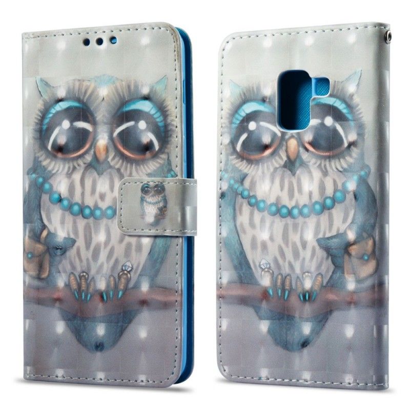 Flip Case Leren Samsung Galaxy A8 Miss Uil 3D