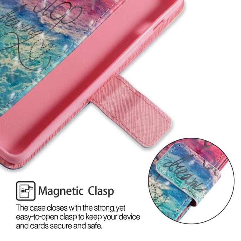 Flip Case Leren Samsung Galaxy A8 Stop Nooit Met Dromen 3D