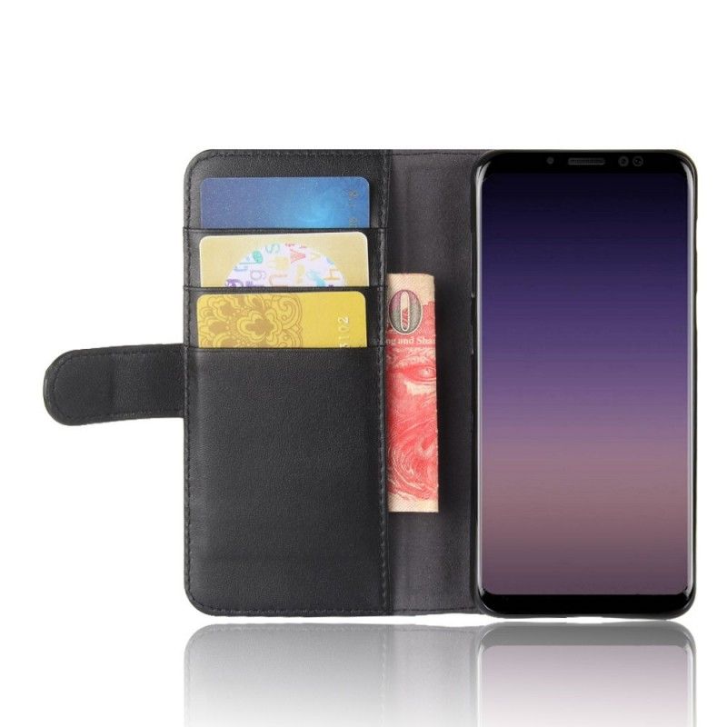 Leren Hoesje Samsung Galaxy A8 Bruin Zwart Splitleer