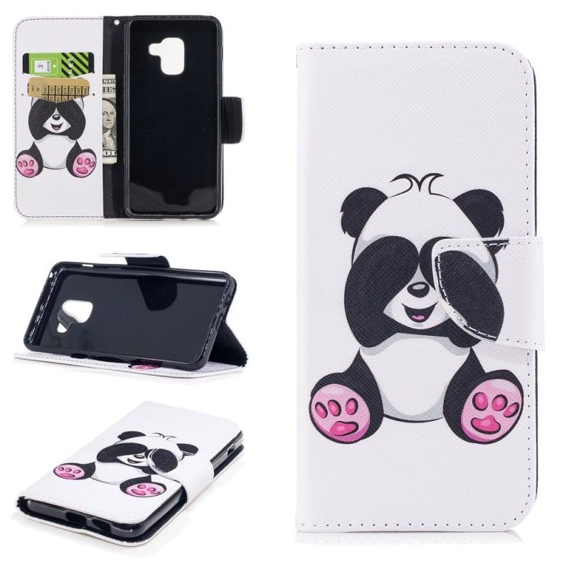 Leren Hoesje Samsung Galaxy A8 Leuke Panda