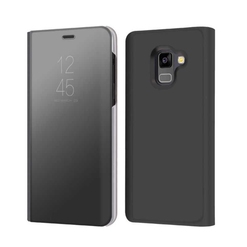 Zichtafdekking Samsung Galaxy A8 Paars Zwart Spiegel En Leereffect