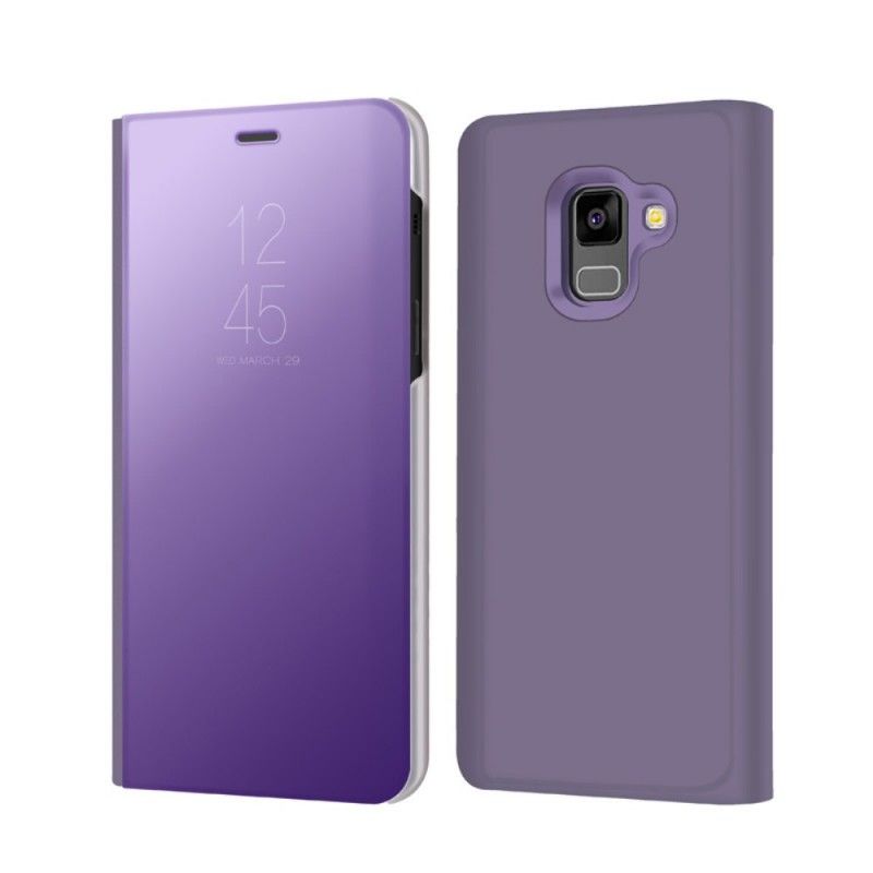 Zichtafdekking Samsung Galaxy A8 Paars Zwart Spiegel En Leereffect