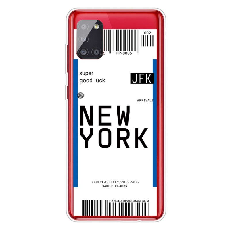 Case Hoesje Samsung Galaxy A51 5G Donkerblauw Zwart Telefoonhoesje Instapkaart Naar New York