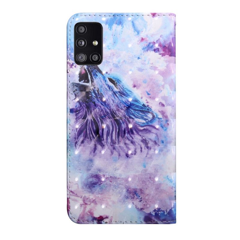 Cover Folio-hoesje Samsung Galaxy A51 5G Telefoonhoesje Aquarel Wolf