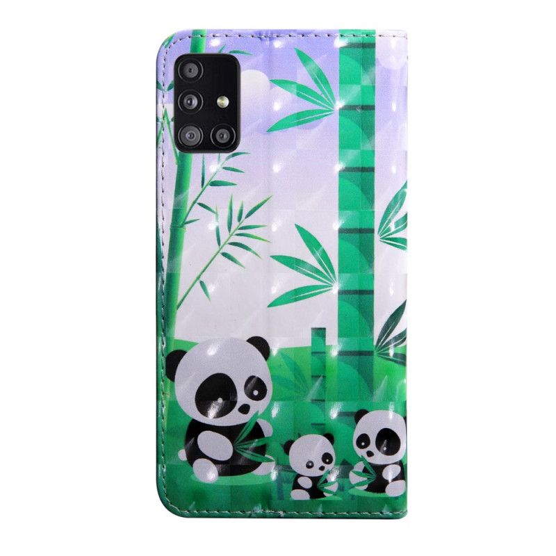 Cover Folio-hoesje Samsung Galaxy A51 5G Telefoonhoesje Pandafamilie