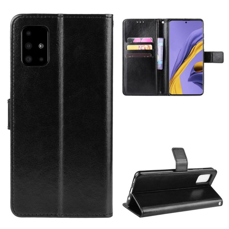 Cover Folio-hoesje Samsung Galaxy A51 5G Zwart Telefoonhoesje Flitsend Kunstleer