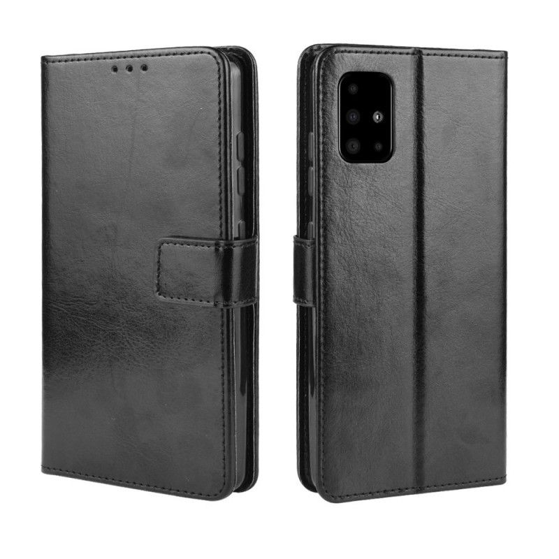 Cover Folio-hoesje Samsung Galaxy A51 5G Zwart Telefoonhoesje Flitsend Kunstleer