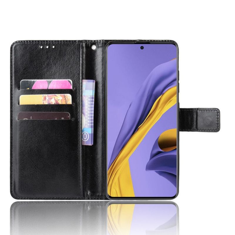 Cover Folio-hoesje Samsung Galaxy A51 5G Zwart Telefoonhoesje Flitsend Kunstleer