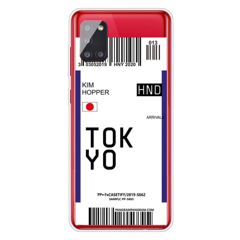 Cover Hoesje Samsung Galaxy A51 5G Marineblauw Donkerblauw Telefoonhoesje Instapkaart Tokyo