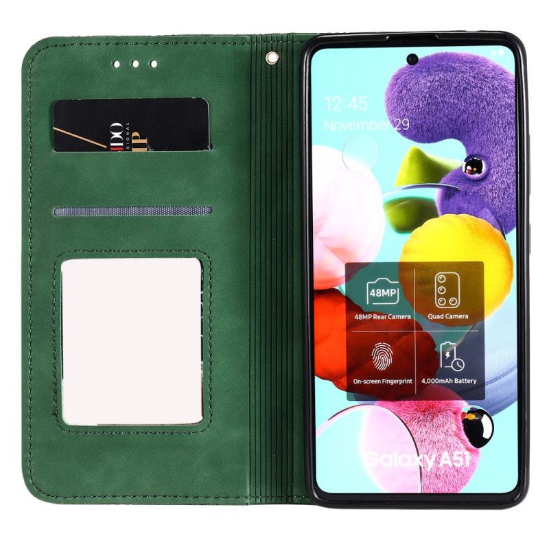 Folio-hoesje Samsung Galaxy A51 5G Donkerblauw Groen Telefoonhoesje Sterrenprint