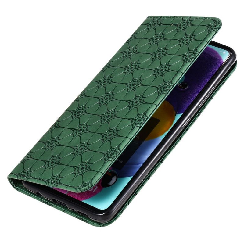 Folio-hoesje Samsung Galaxy A51 5G Donkerblauw Groen Telefoonhoesje Sterrenprint