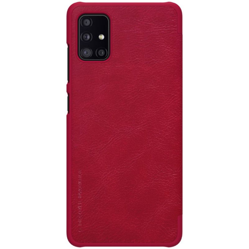 Folio-hoesje Samsung Galaxy A51 5G Rood Zwart Telefoonhoesje Nillkin Qin-Reeks