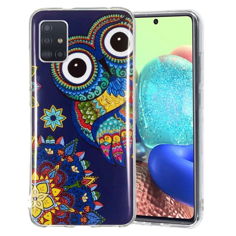 Hoesje Samsung Galaxy A51 5G Telefoonhoesje Fluorescerende Mandala-Uil