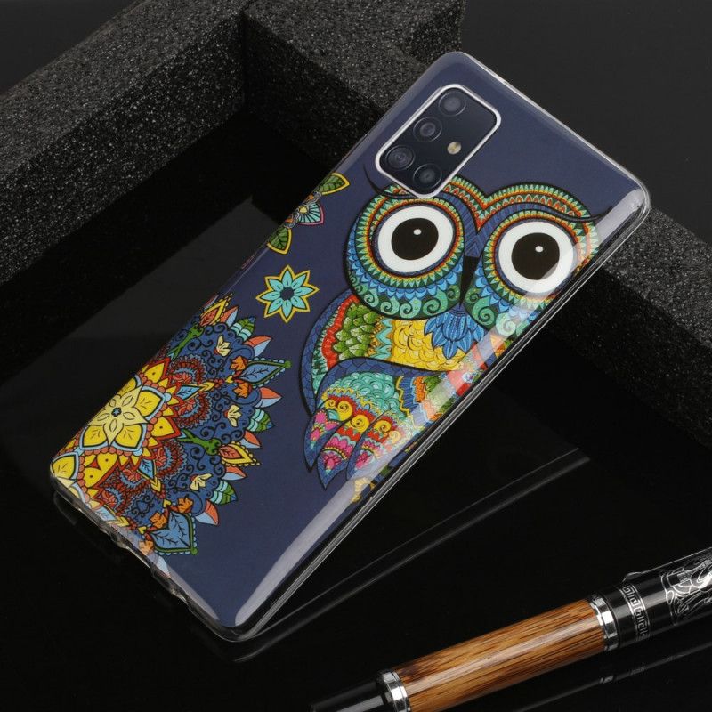 Hoesje Samsung Galaxy A51 5G Telefoonhoesje Fluorescerende Mandala-Uil