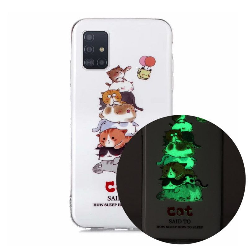 Hoesje voor Samsung Galaxy A51 5G Fluorescerende Katten