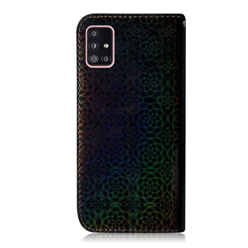 Leren Hoesje Samsung Galaxy A51 5G Grijs Zwart Telefoonhoesje Pure Kleur