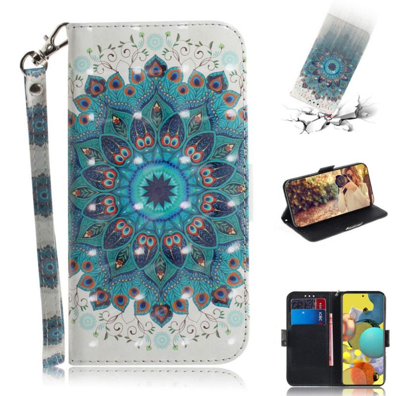 Leren Hoesje voor Samsung Galaxy A51 5G Meesterlijke Mandala Met String