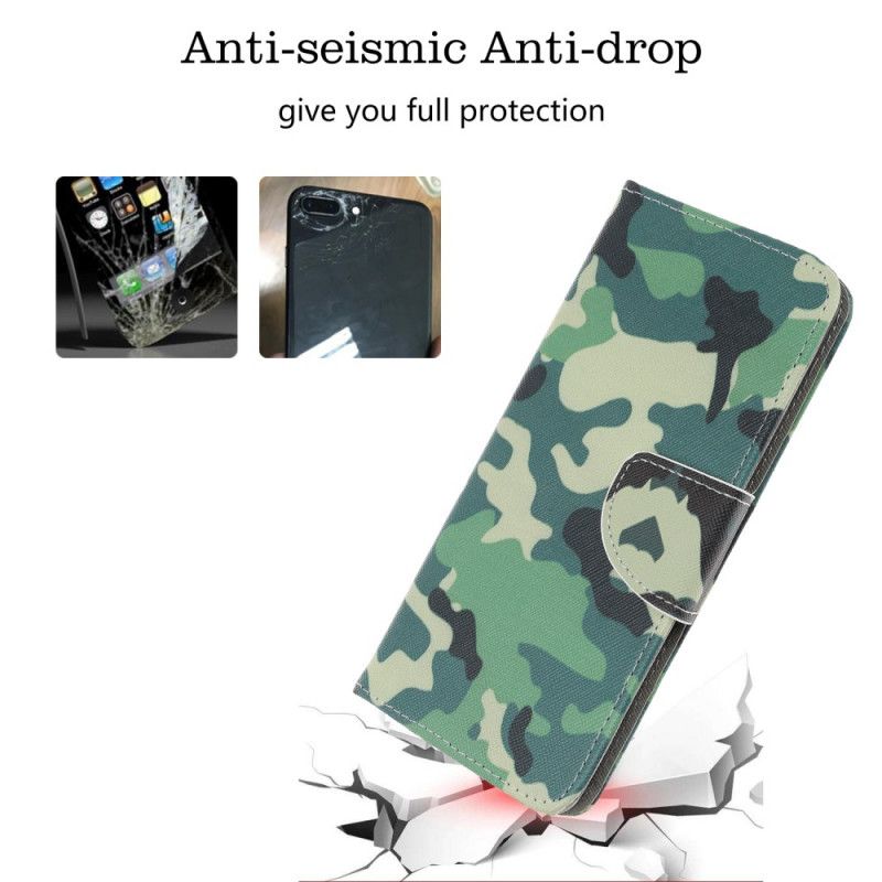 Leren Hoesje voor Samsung Galaxy A51 5G Militaire Camouflage