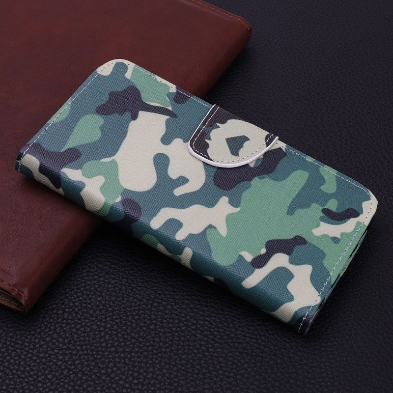 Leren Hoesje voor Samsung Galaxy A51 5G Militaire Camouflage