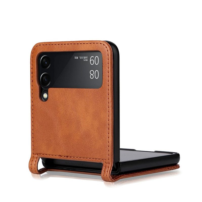 Cover Hoesje Samsung Galaxy Z Flip 3 5g Telefoonhoesje Vintage Lederen Stijl Kaarthouder