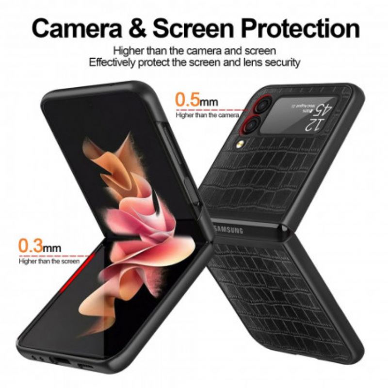 Hoesje Samsung Galaxy Z Flip 3 5g Krokodillenleer Stijl