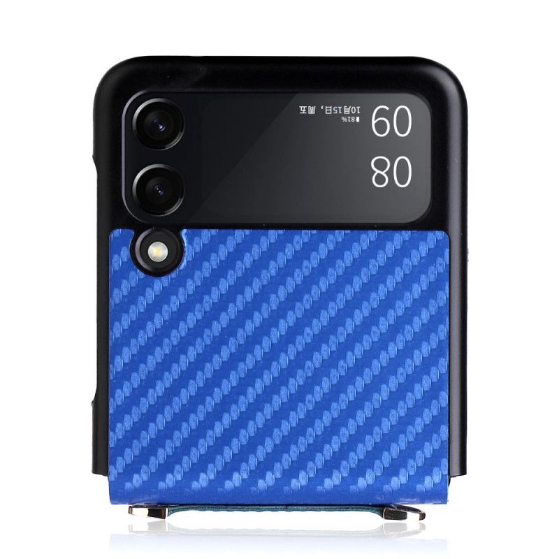 Hoesje Voor Samsung Galaxy Z Flip 3 5g Koolstofvezel Met Lanyard