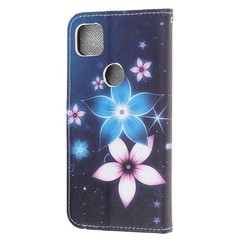 Bescherming Hoesje Google Pixel 4a Telefoonhoesje Maanbloemen Met String