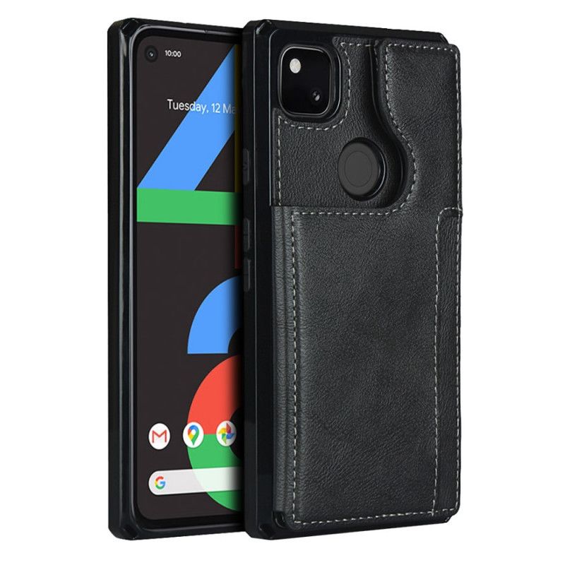 Case Hoesje Google Pixel 4a Grijs Zwart Telefoonhoesje Kaarthoudersteun En Lanyard