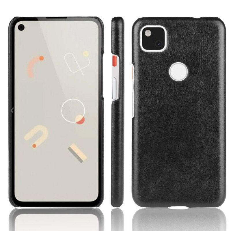 Hoesje Google Pixel 4a Grijs Zwart Prestatie Lychee Leereffect