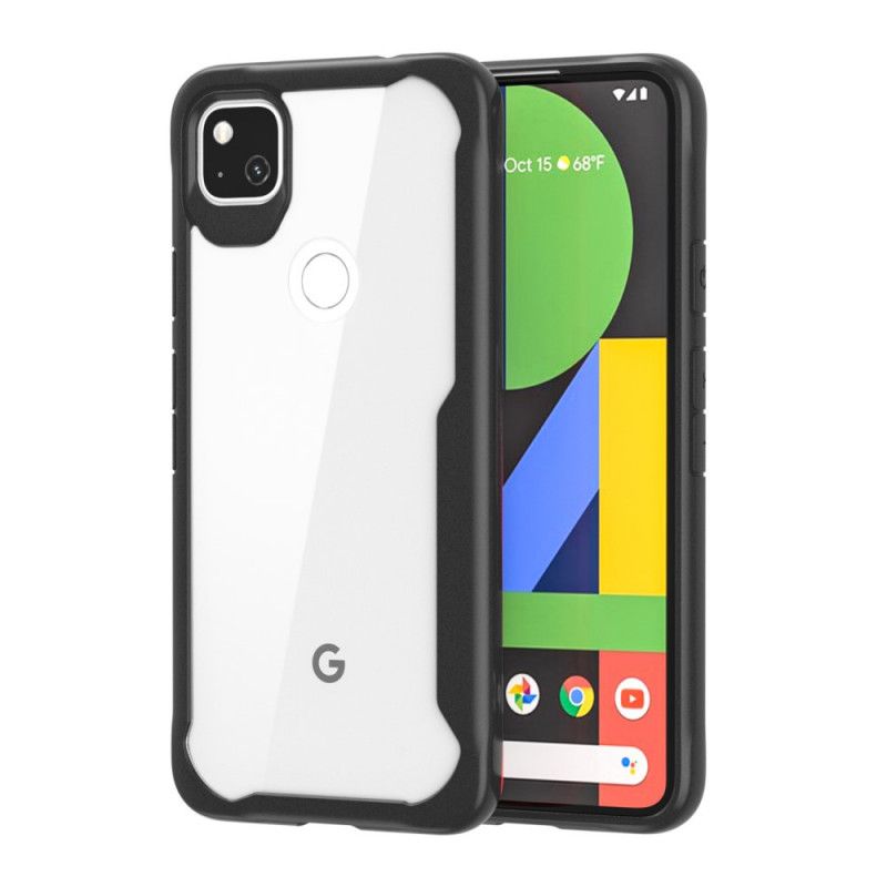 Hoesje Google Pixel 4a Rood Zwart Afgeschuinde Hybride