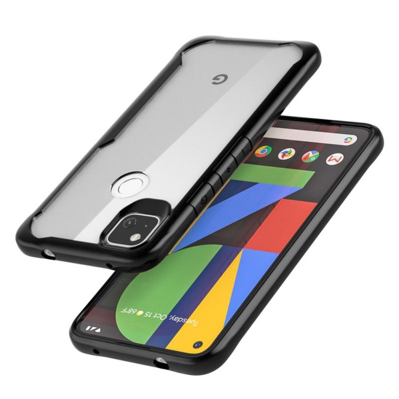 Hoesje Google Pixel 4a Rood Zwart Afgeschuinde Hybride