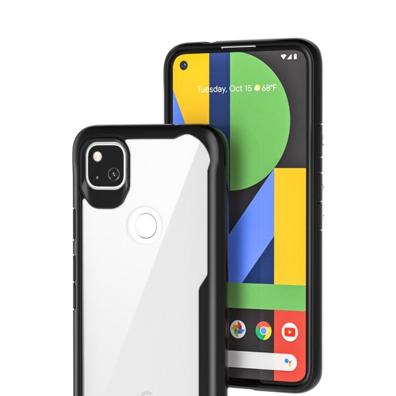 Hoesje Google Pixel 4a Rood Zwart Afgeschuinde Hybride