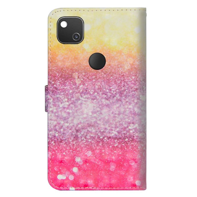 Leren Hoesje voor Google Pixel 4a Verloop Magenta Glitter