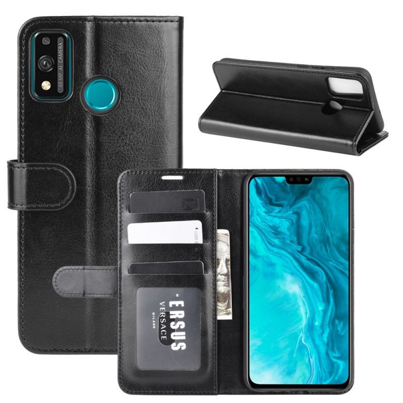 Flip Case Leren Honor 9X Lite Wit Zwart Ultra Kunstleer