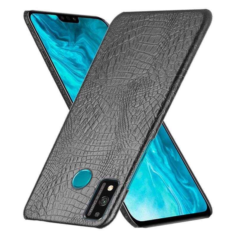 Hoesje Honor 9X Lite Wit Zwart Krokodillenhuidstijl