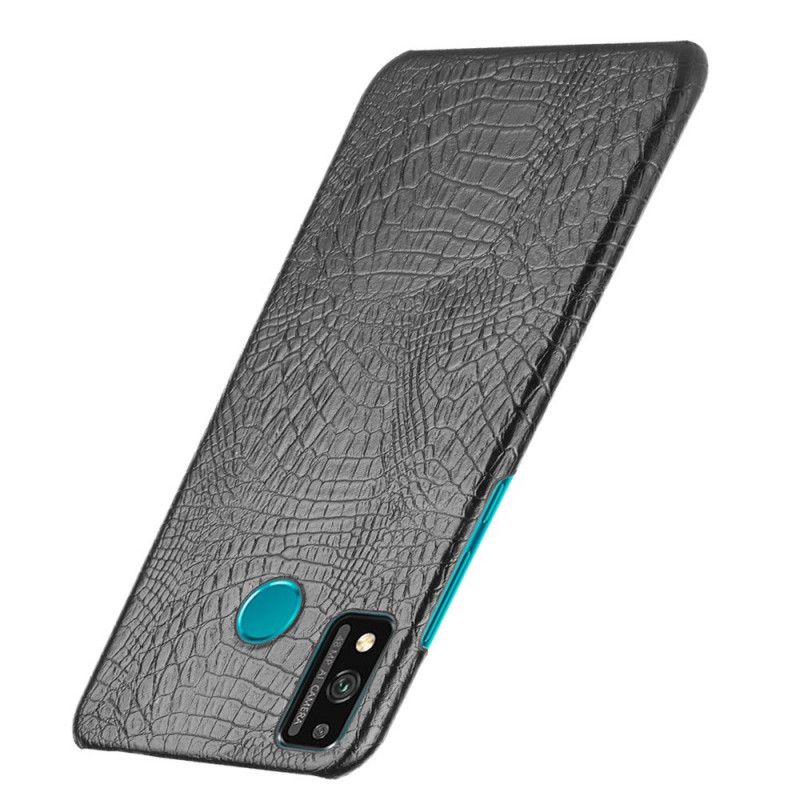 Hoesje Honor 9X Lite Wit Zwart Krokodillenhuidstijl