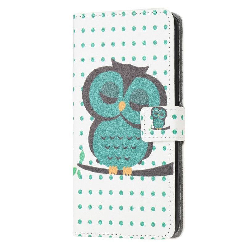 Leren Hoesje Honor 9X Lite Slapende Uil