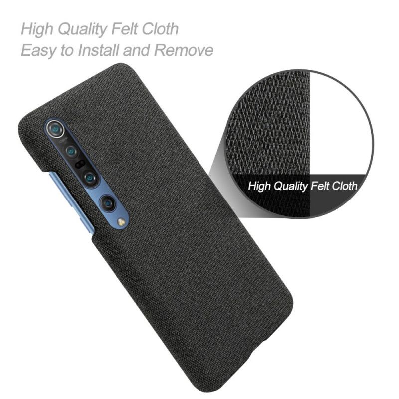 Case Hoesje Xiaomi Mi 10 / 10 Pro Donkerblauw Zwart Telefoonhoesje Ksq Stof Textuur