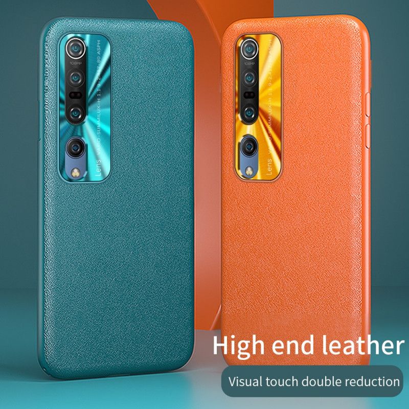 Case Hoesje Xiaomi Mi 10 / 10 Pro Oranje Zwart Telefoonhoesje Hybride Leereffect
