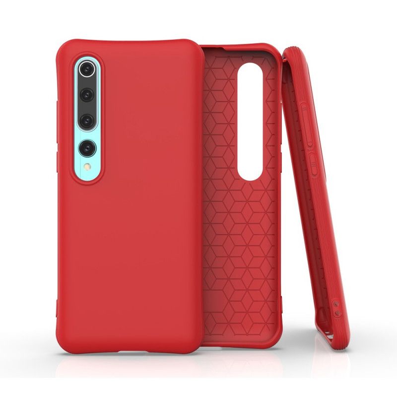 Case Hoesje Xiaomi Mi 10 / 10 Pro Rood Zwart Telefoonhoesje Flexibele Mat Siliconen