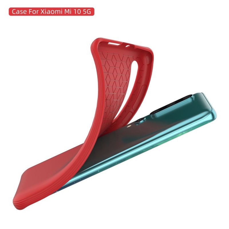 Case Hoesje Xiaomi Mi 10 / 10 Pro Rood Zwart Telefoonhoesje Flexibele Mat Siliconen